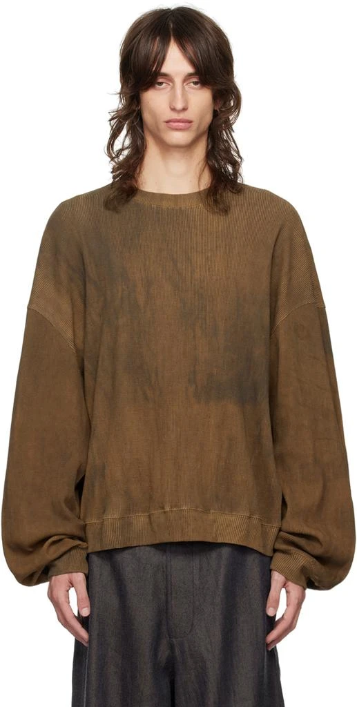 Aviva Jifei Xue Brown Boxy Crewneck Sweatshirt 1