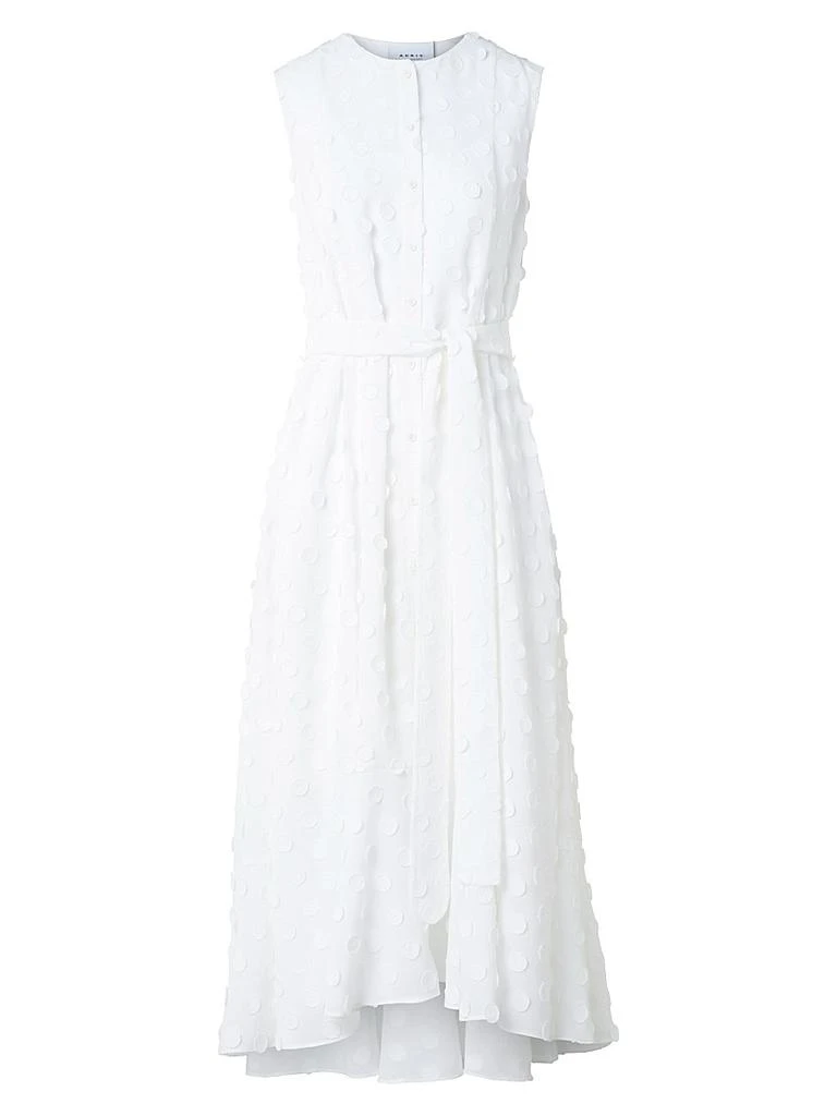 Akris Polka Dot Appliqué Georgette Midi-Dress 1