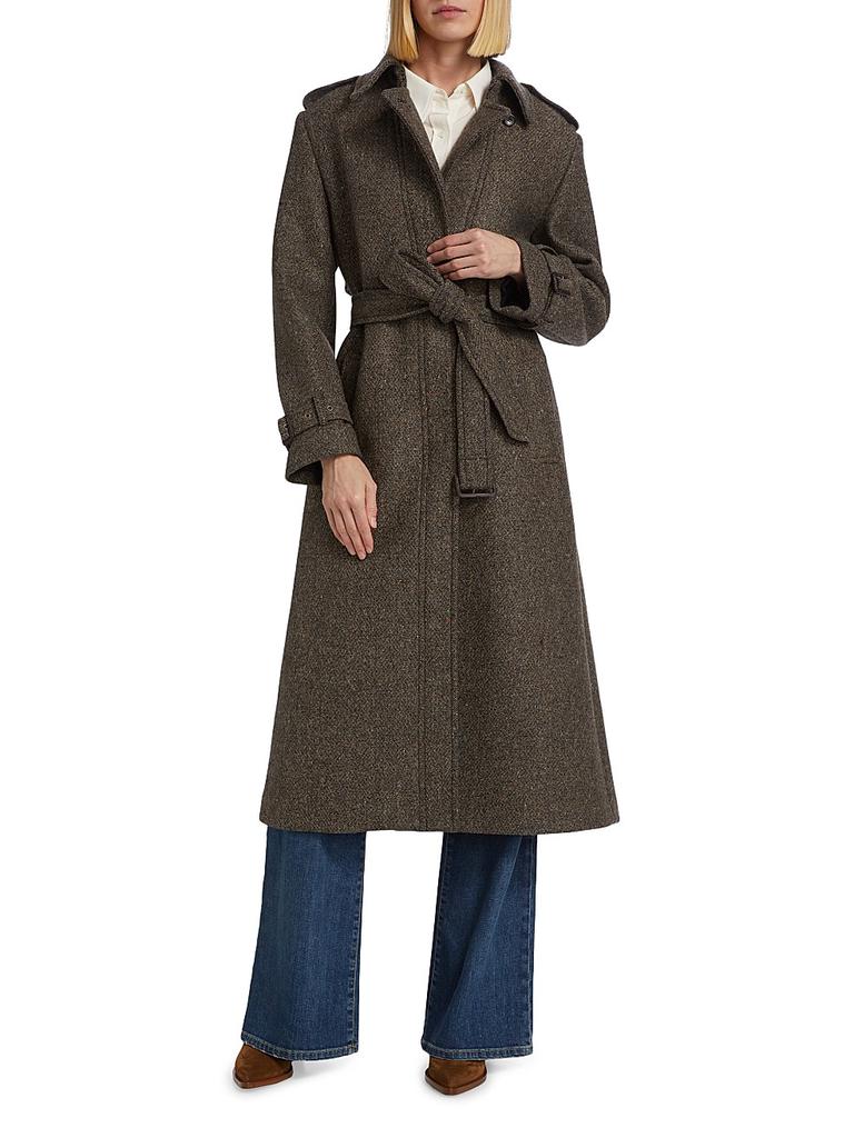 Shop Isabelle Tweed Belted Trench Coat on Sale at BeyondStyle