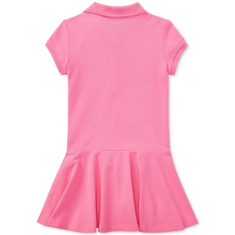 Polo Ralph Lauren Toddler and Little Girls  Cotton Mesh Stretch Shortsleeve  Polo Dress