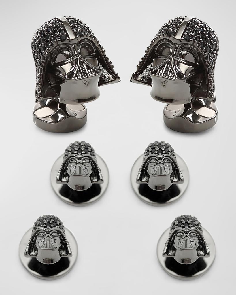 Cufflinks Inc. Men's Darth Vader Crystal Helmet Cufflink Stud Set