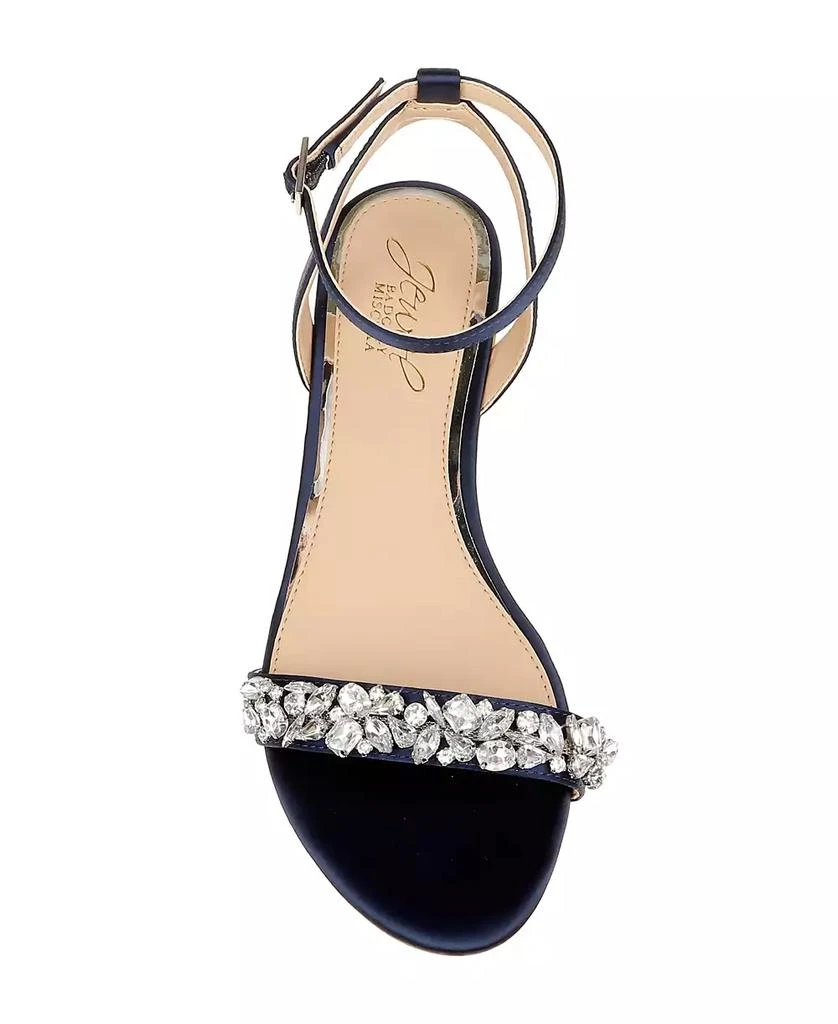 Badgley Mischka Women's Ohara Embellished Evening Flat Sandals 4