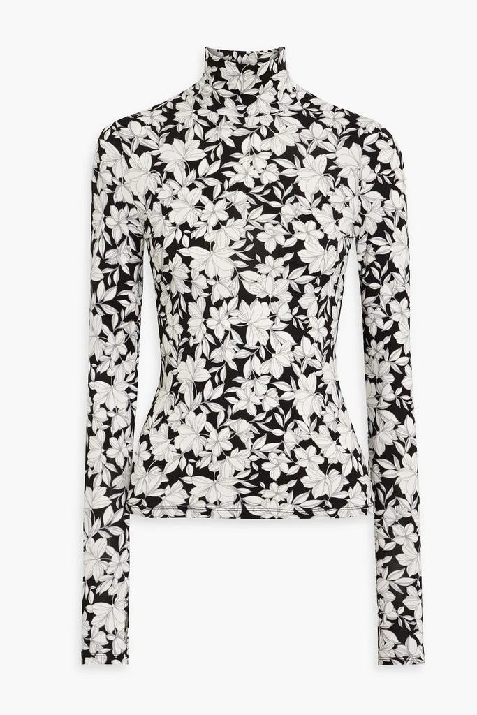 Alice + Olivia Delaina floral-print stretch-jersey turtleneck top 1