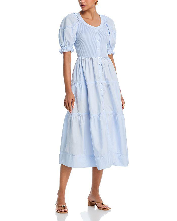 AQUA Poplin Jersey Midi Dress - Exclusive