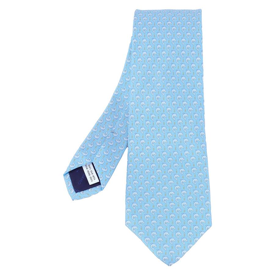 Salvatore Ferragamo Dolphin Print Silk Tie