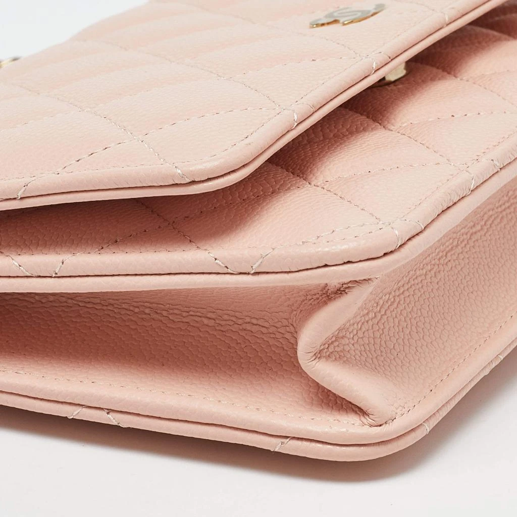 Chanel Chanel Peach Quilted Caviar Leather CC Flap Wallet on Chain 13