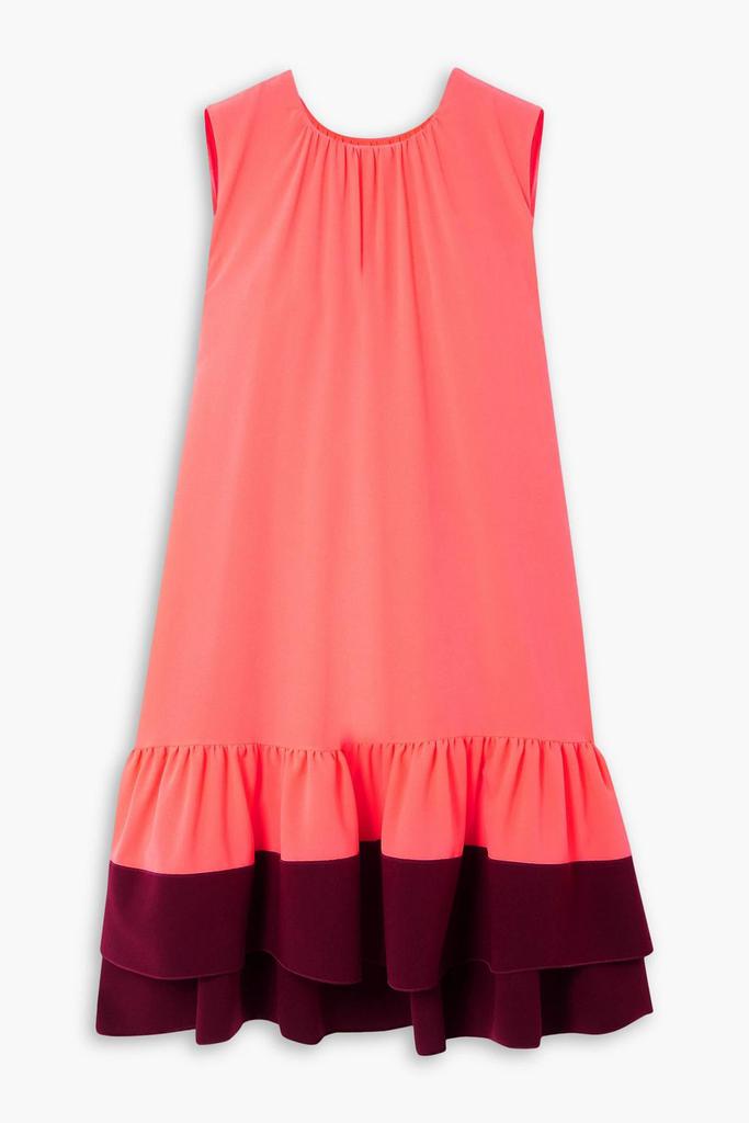 ROKSANDA Fuerza ruffled two-tone neon crepe mini dress