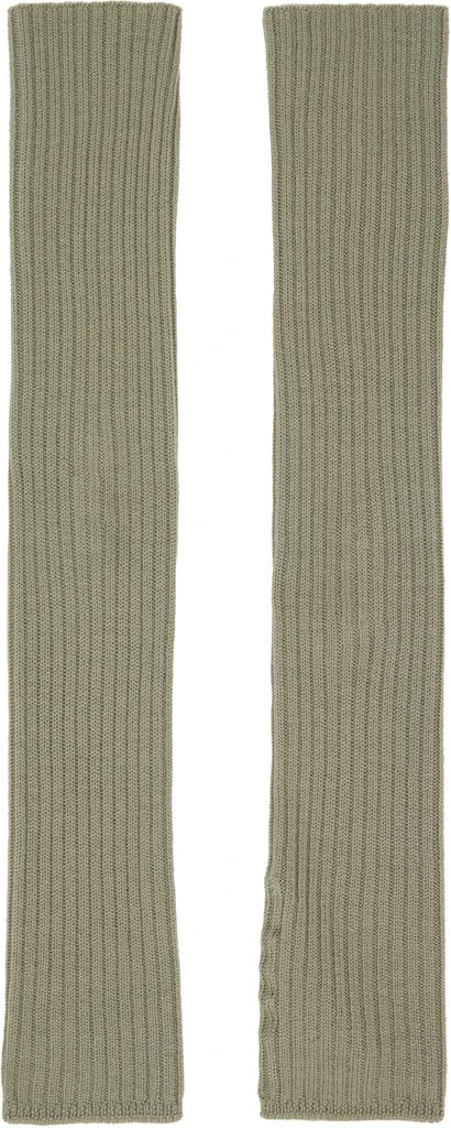 Rick Owens Green Hollywood Rasato Knit Arm Warmers 1