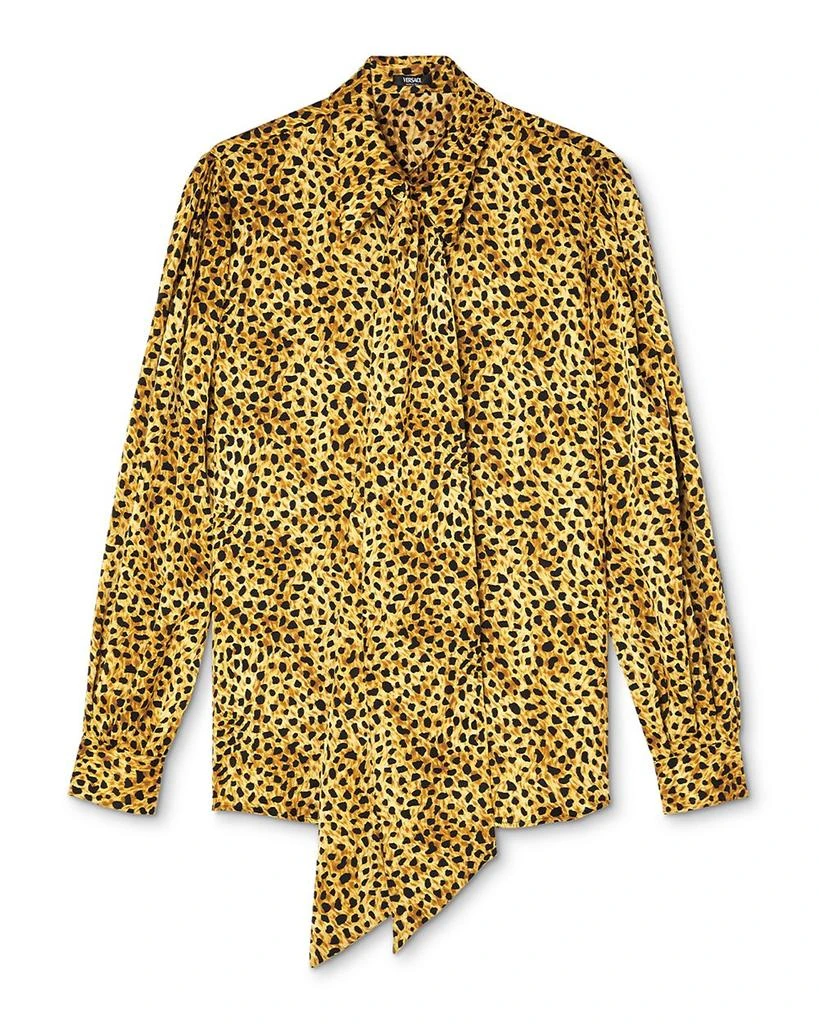 Versace Silk Cheetah Print Blouse 3