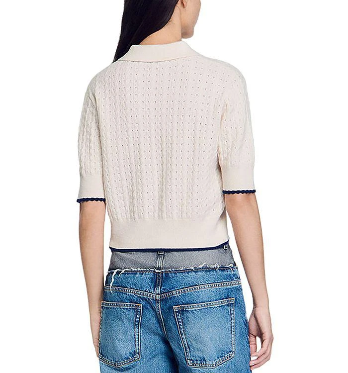 Sandro Poppy Pointelle Knit Sweater 3