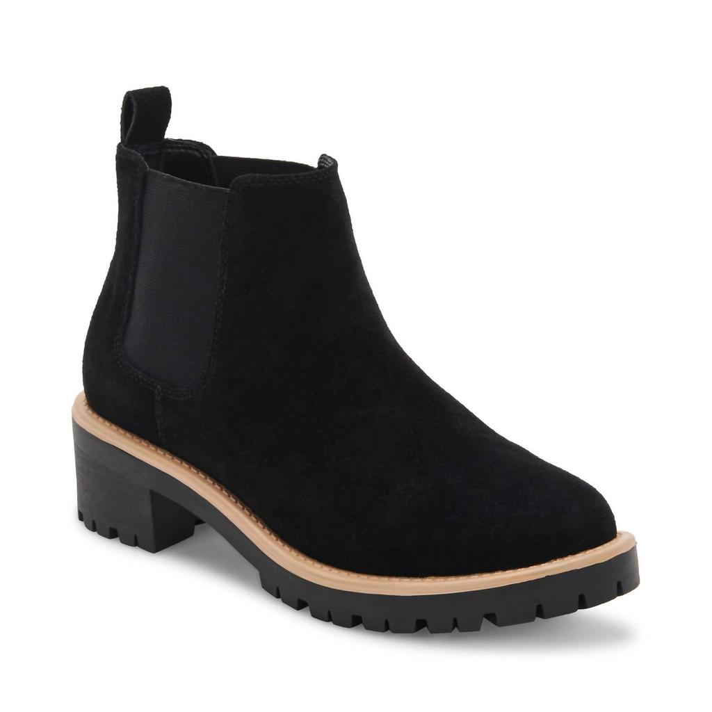 Blondo Women's Mayes Waterproof Bootie In Black Suede