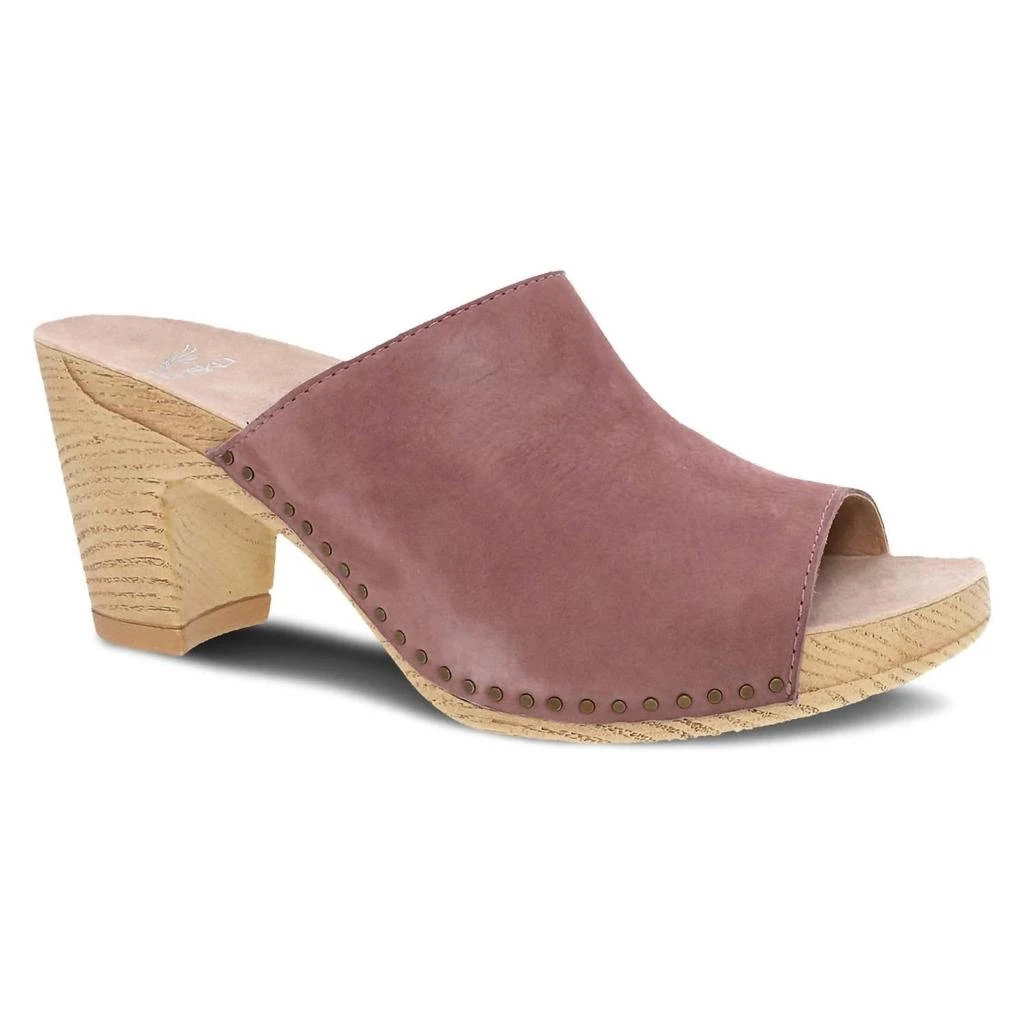 Dansko Women's Tandi Summer Slip On Heeled Mule In Rose 1