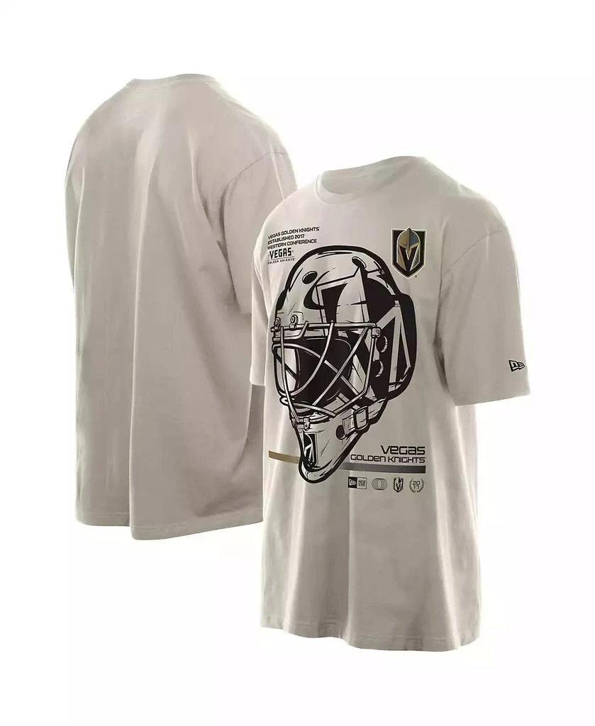 New Era Men's Tan Vegas Golden Knights Goalie Mask T-Shirt 1