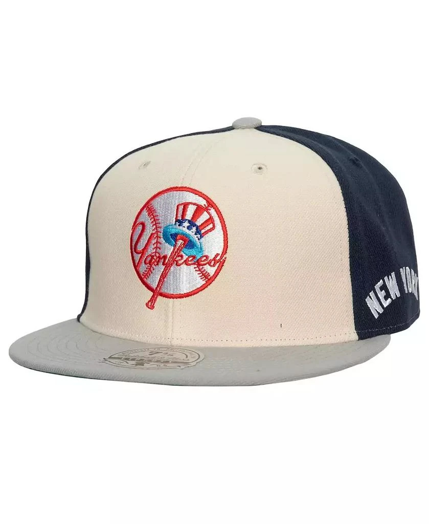 Mitchell & Ness Men's Cream, Gray New York Yankees Yankee Stadium 50th Anniversary Homefield Fitted Hat 1