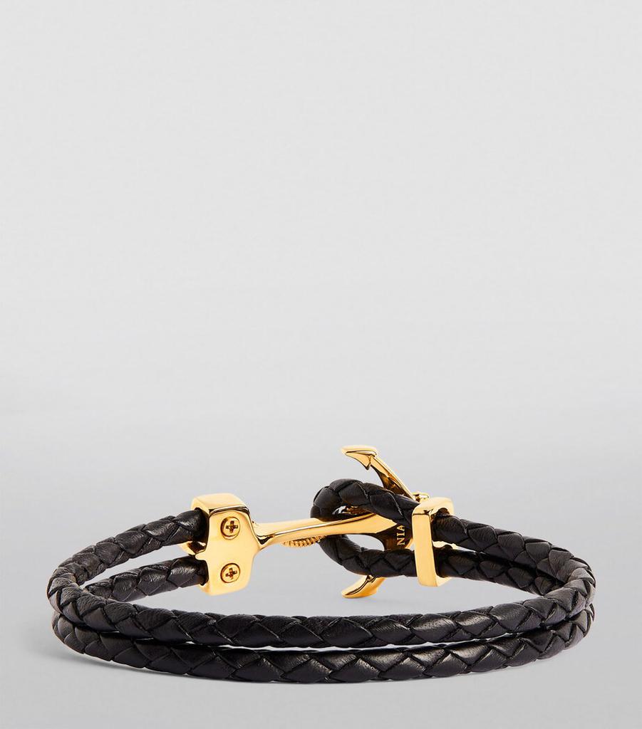 Nialaya Leather Anchor Bracelet