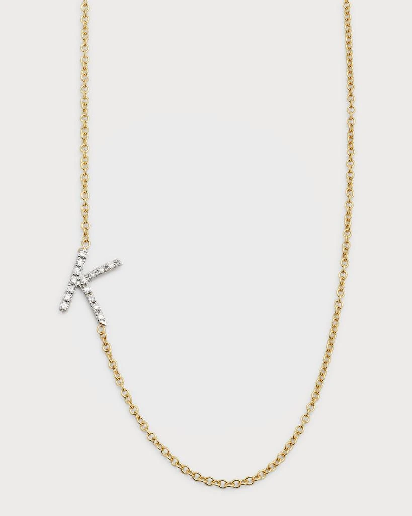 Zoe Lev Diamond Asymmetrical Initial Necklace, K