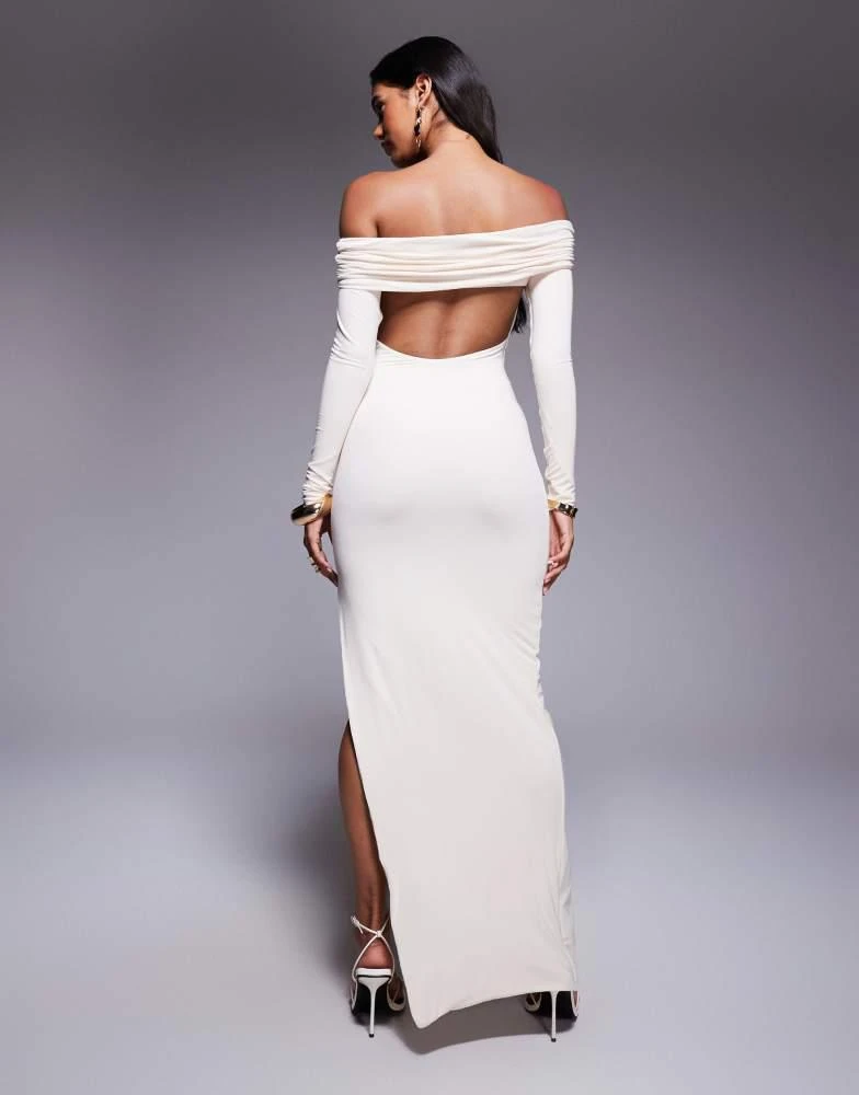 chinese dress ladies Embellished Bandeau Cowl Neck Maxi Dress in Ivory