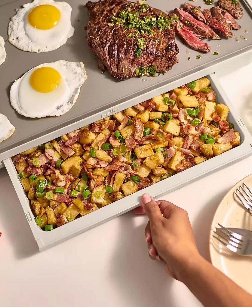 Bella 10" x 20" Electric Griddle with Warming Tray 6