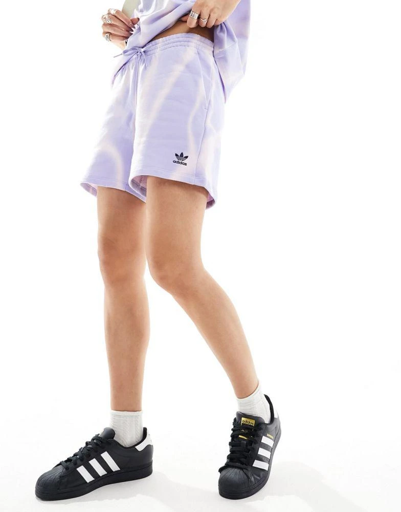 Adidas adidas Originals tie dye shorts in purple 2