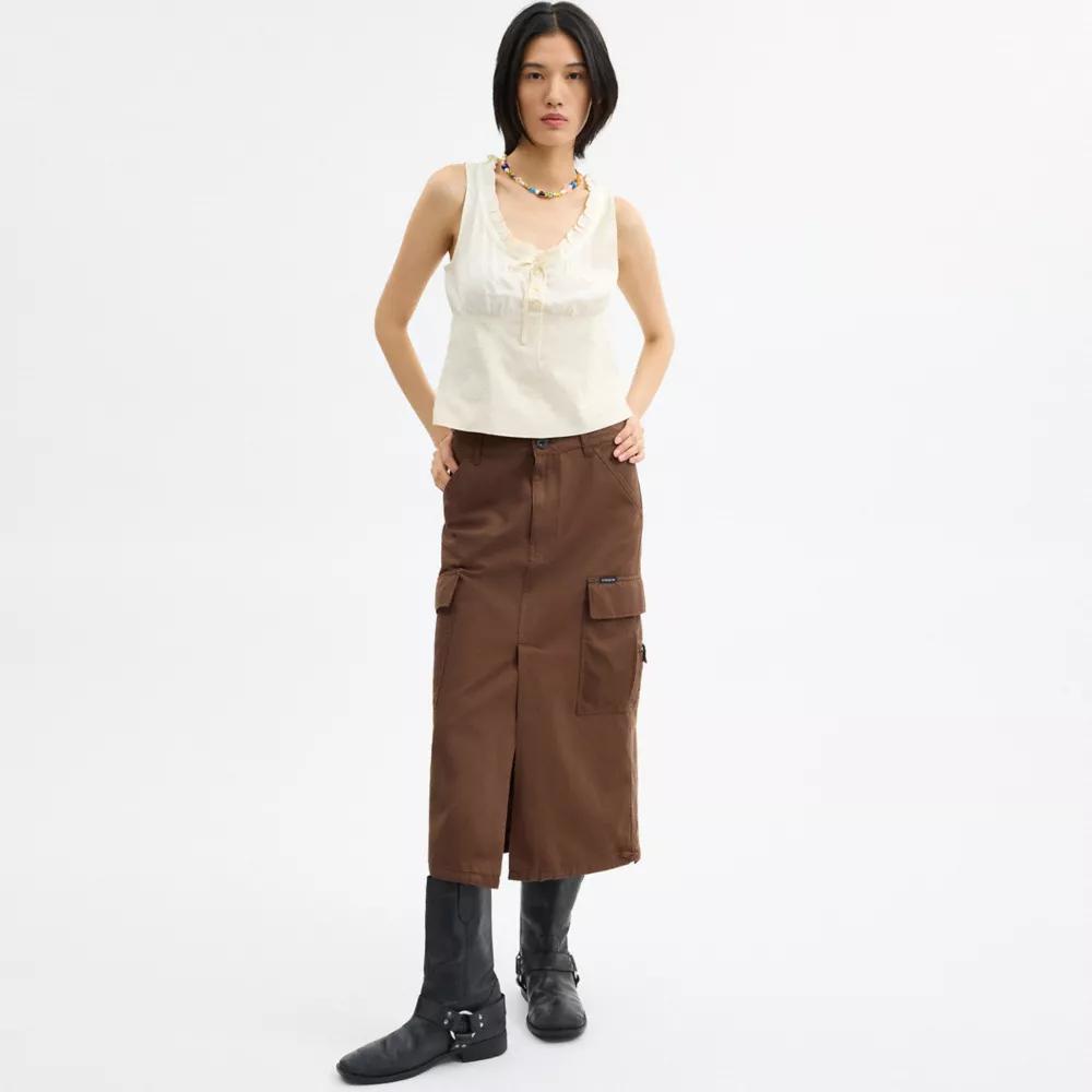 Coach Cargo Maxi Skirt In Organic Cotton