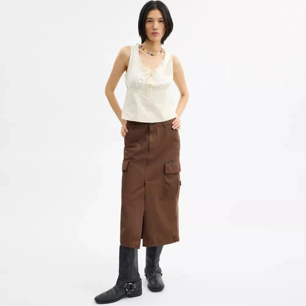 COACH® Cargo Maxi Skirt In Organic Cotton 2