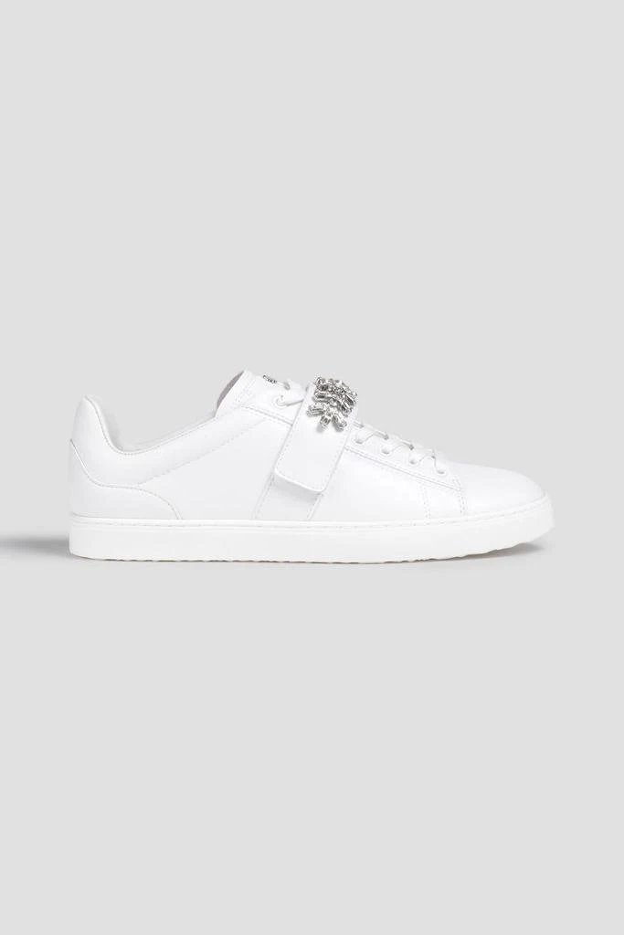 STUART WEITZMAN Promise crystal-embellished leather sneakers 1