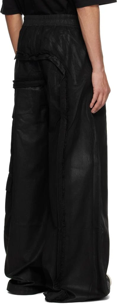 Rick Owens Black Hollywood Imbalanced Double Cargo Jumbo Belas Denim Cargo Pants 3