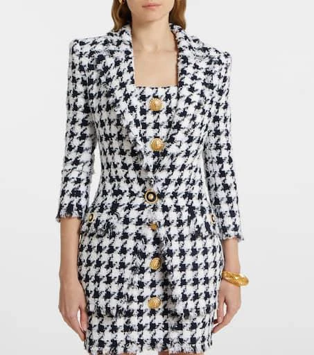 Balmain Houndstooth tweed blazer 6