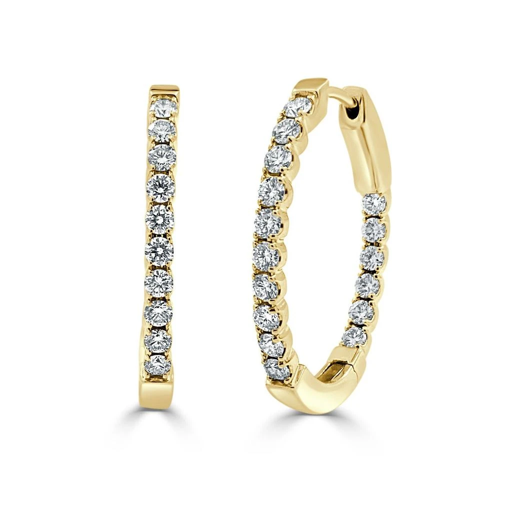 Sabrina Designs 14k Gold & Diamond Oval Hoop Earrings  - 1'' 5