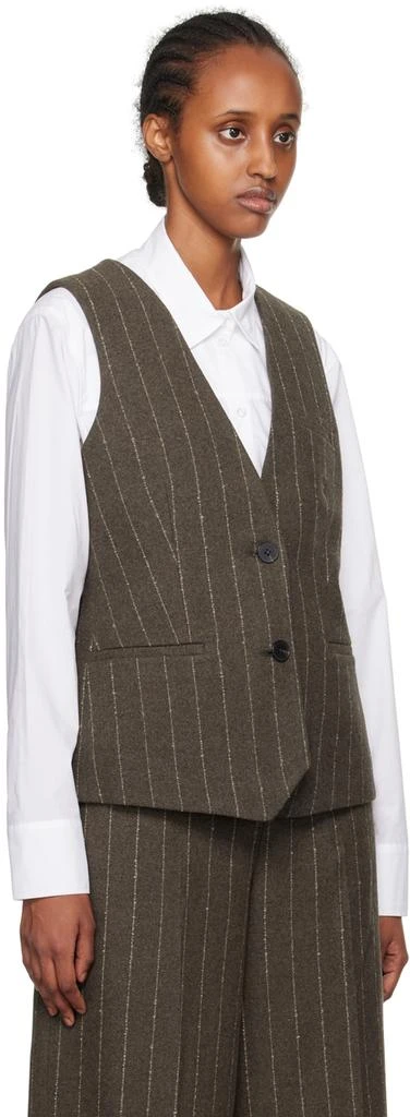 REMAIN Brown Pinstripe Vest 2