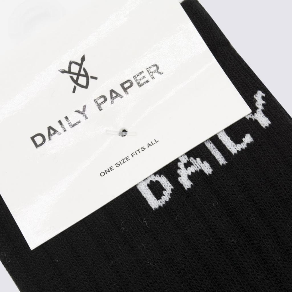DAILY PAPER Black And White Cotton Blend Socks