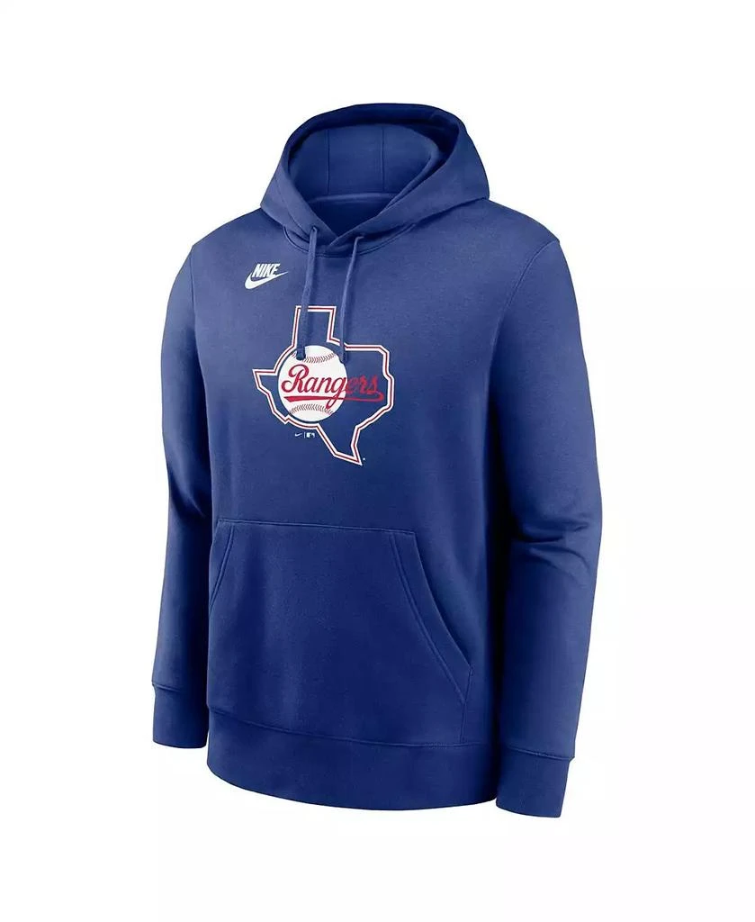 NIKE Men's Royal Texas Rangers Cooperstown Collection Team Logo Fleece Pullover Hoodie 2