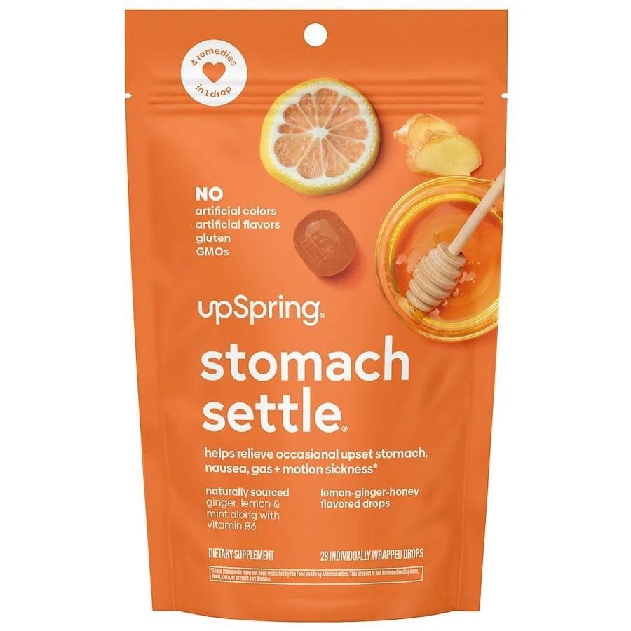 UpSpring Stomach Settle Nausea Relief Drops Lemon, Ginger, Honey
