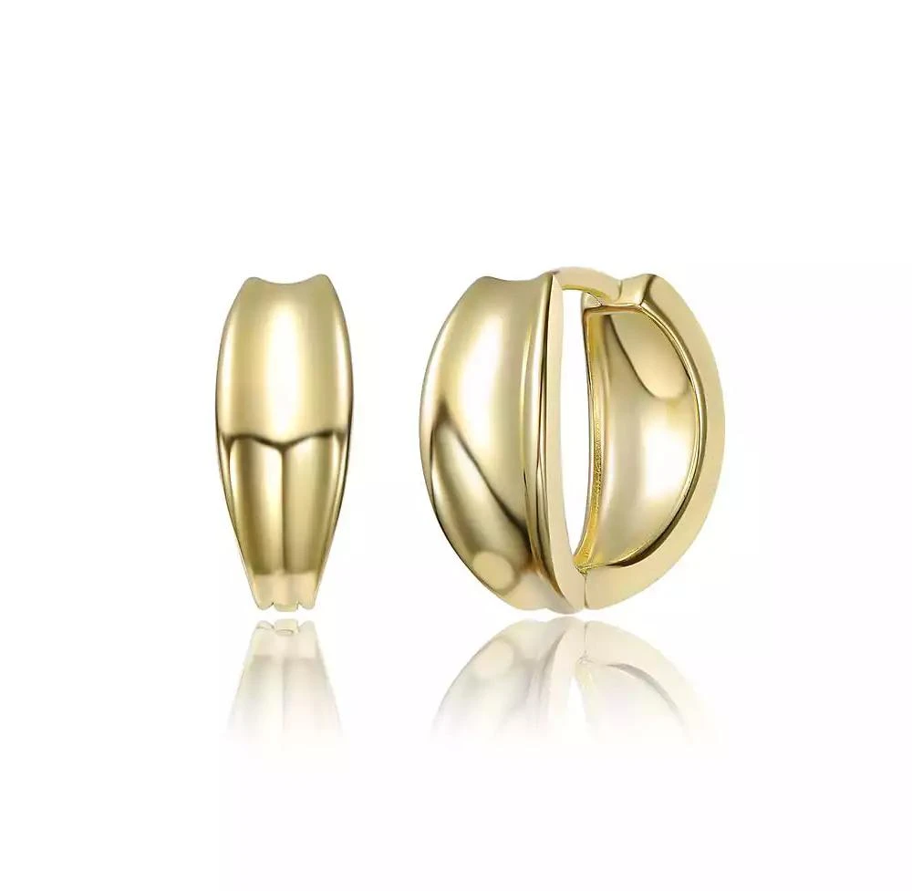 Rachel Glauber Chic Small Huggie Hoop Earrings in 14K Gold Plated
