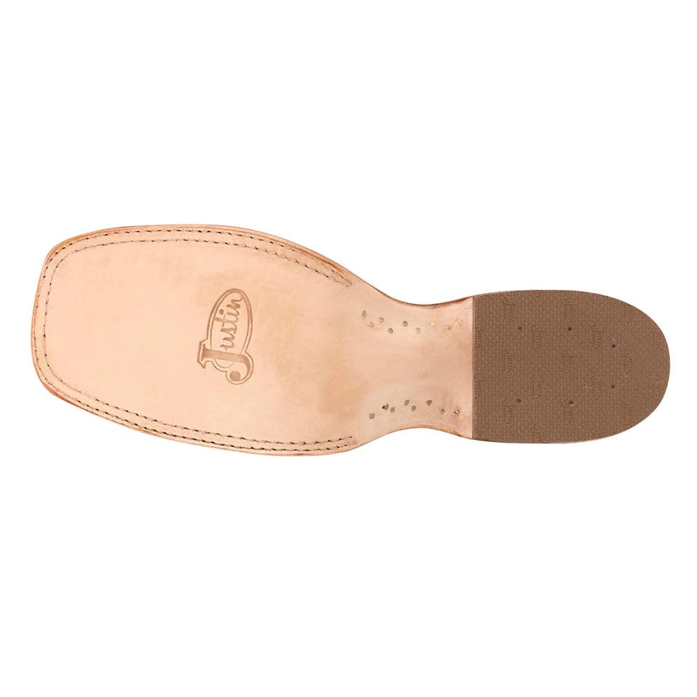 Justin Boots Moseley Full Quill Ostrich Embroidered Square Toe Pull On Cowboy Boots 5