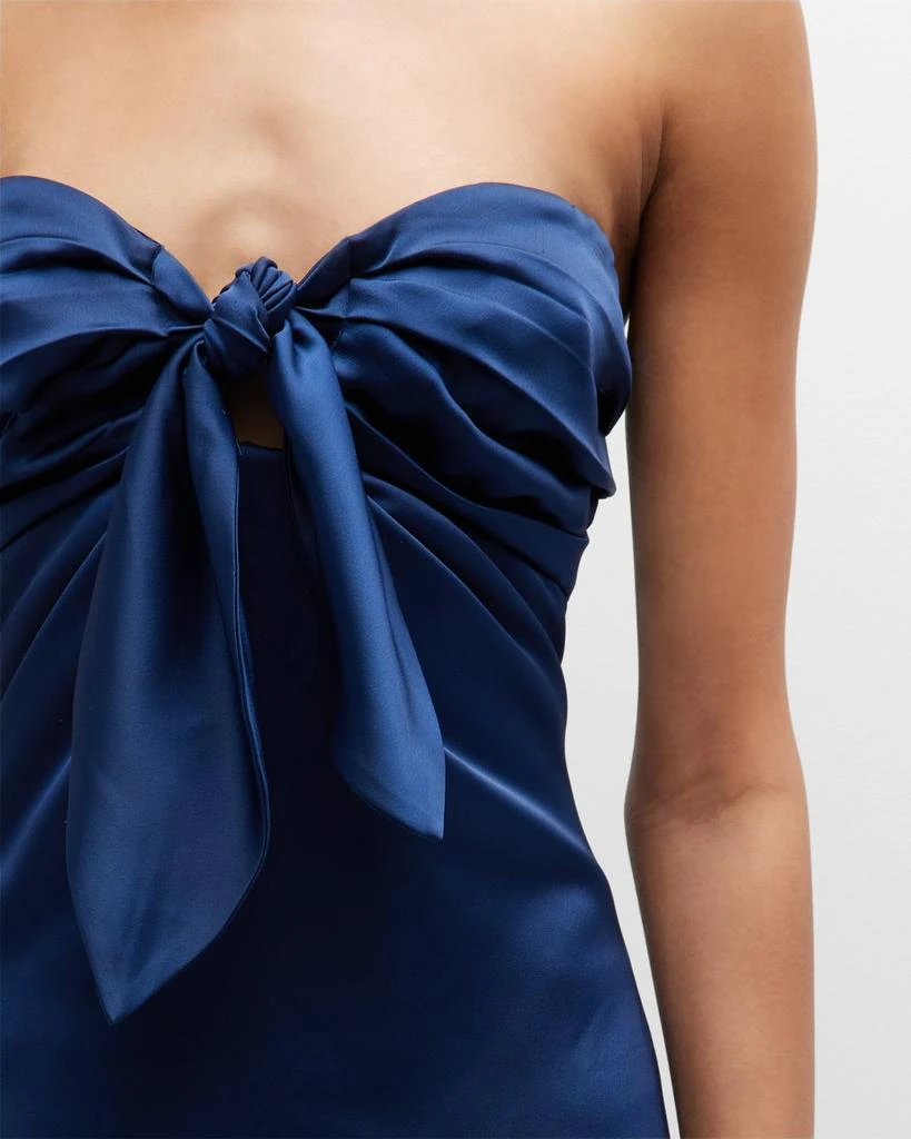 Ramy Brook Orion Strapless Tie-Front Satin Mini Dress 5