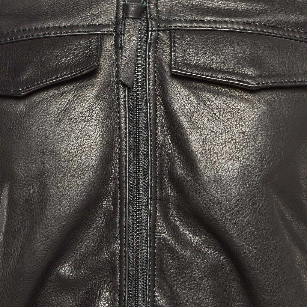 ZADIG & VOLTAIRE Zadig & Voltaire Black Leather Zip Front Jacket S 3