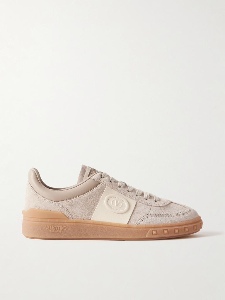 Valentino Garavani Upvillage 皮革边饰绒面革运动鞋- IT36 棕色