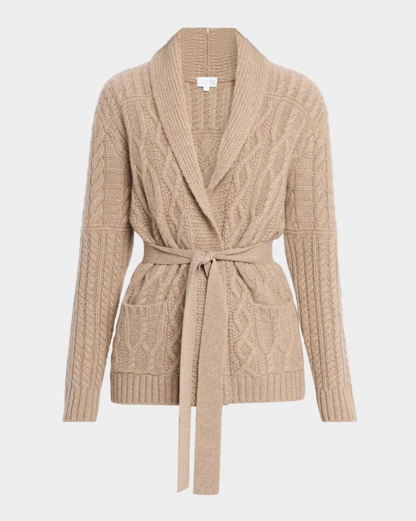 TSE Cashmere Cashmere Aran Cable-Knit Shawl Cardigan - Women's ...
