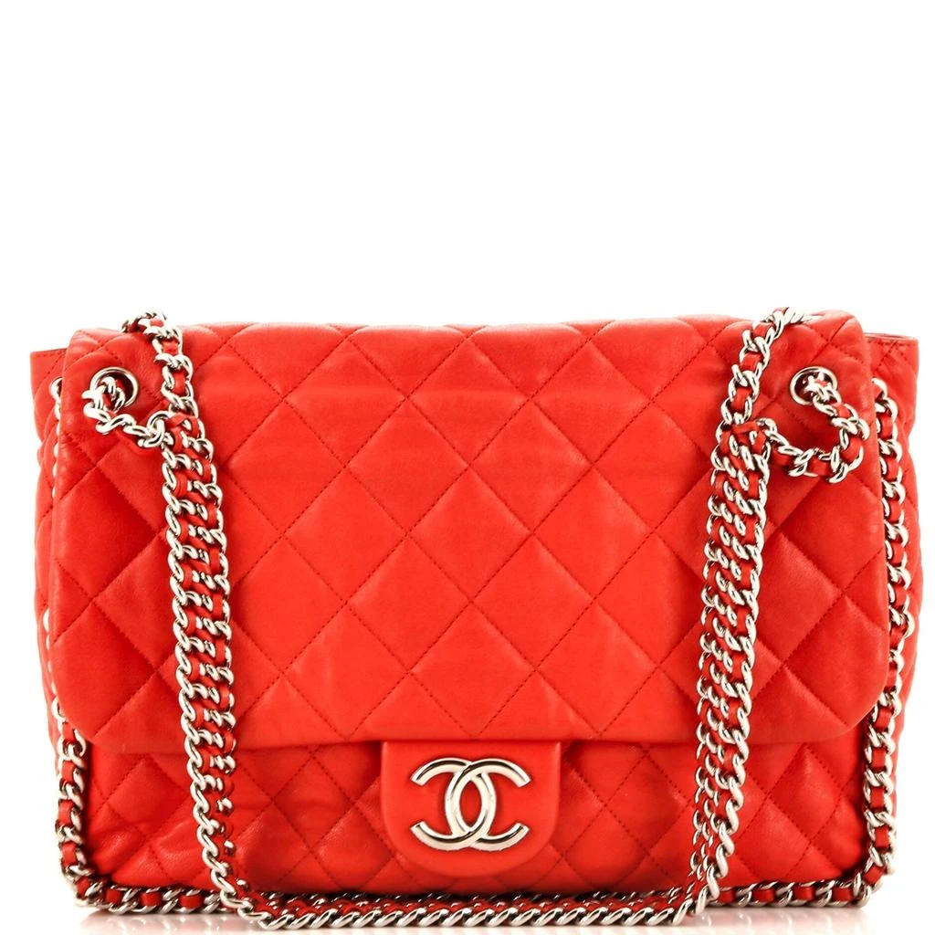Chanel Chain Around Flap Bag Quilted Leather Maxi 1