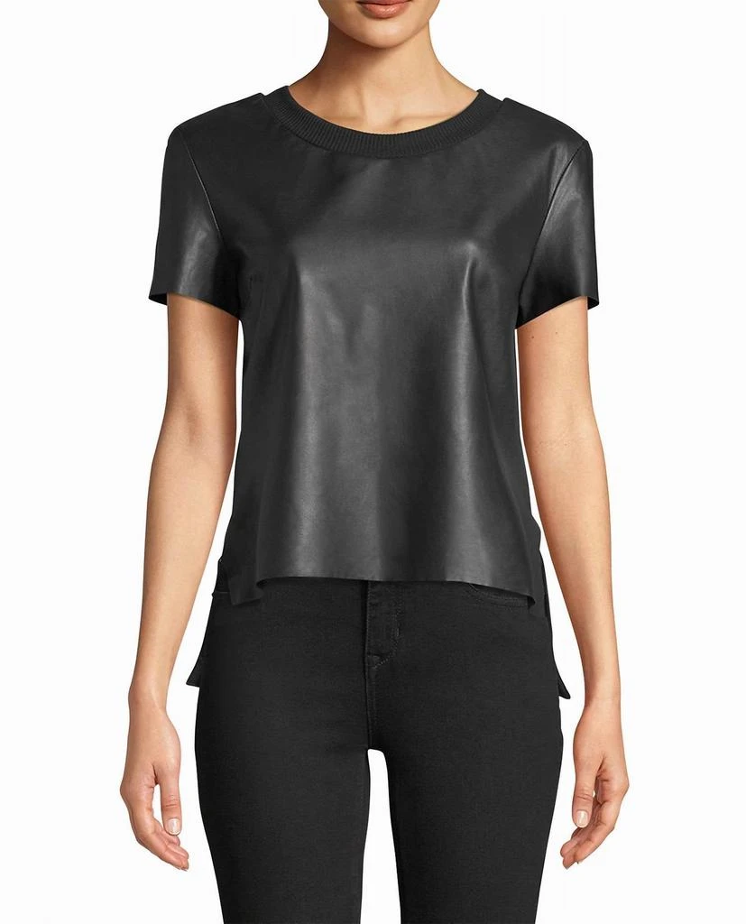 Nicole Miller Leather T-Shirt 1