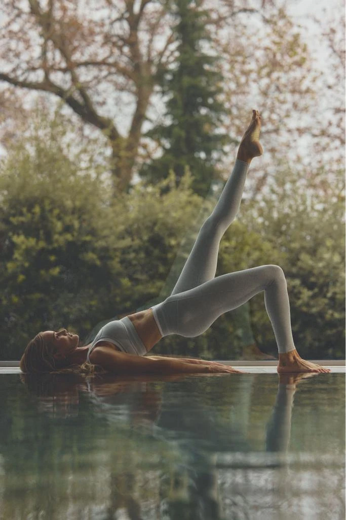 Alo Alosoft High-Waist 7/8 Better Together Legging - Athletic Heather Grey/White