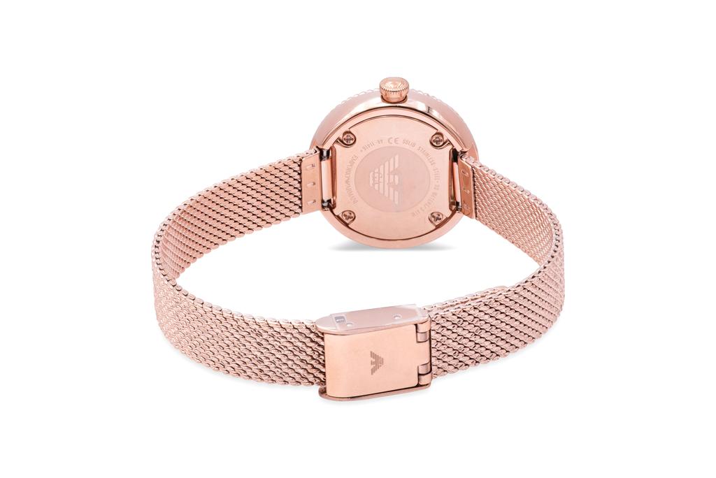 Armani Emporio  Rose Gold-Tone Mesh Ladies Watch