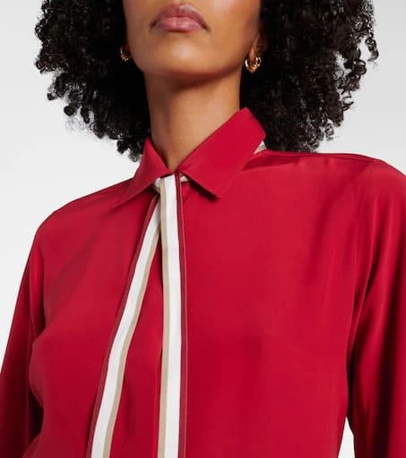 Max Mara Apollo bow-detail silk crêpe blouse 4