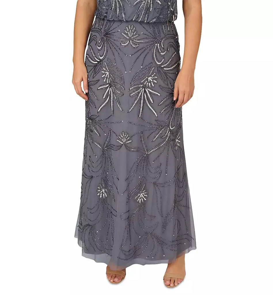 Adrianna Papell Plus Size Blouson Sequin Gown 4