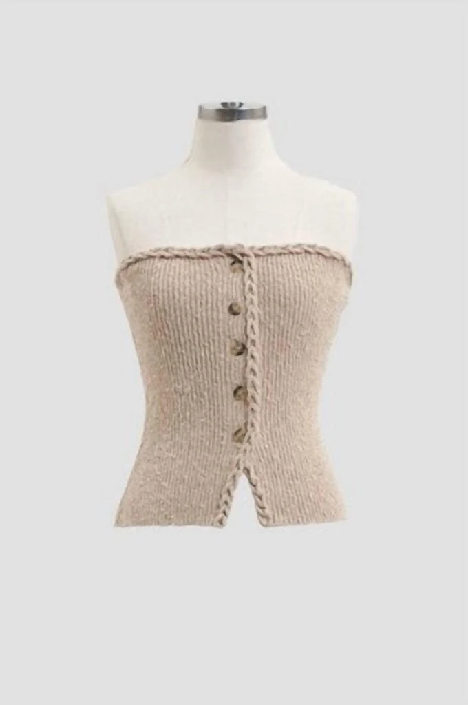 Moon River Moon River - Braided Sleeveless Sweater Top 2