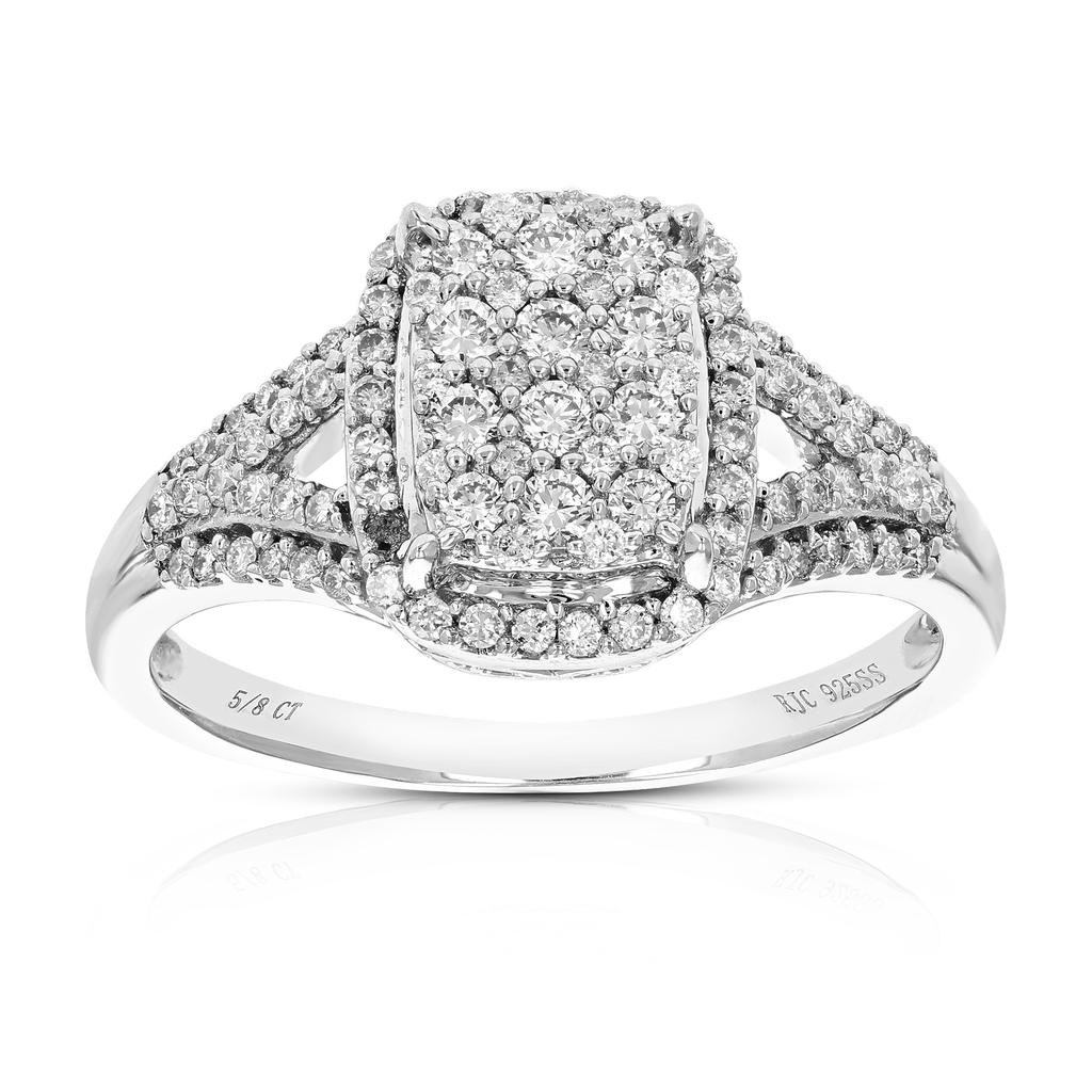 Vir Jewels 5/8 cttw Round Lab Grown Diamond Engagement Ring .925 Sterling Silver