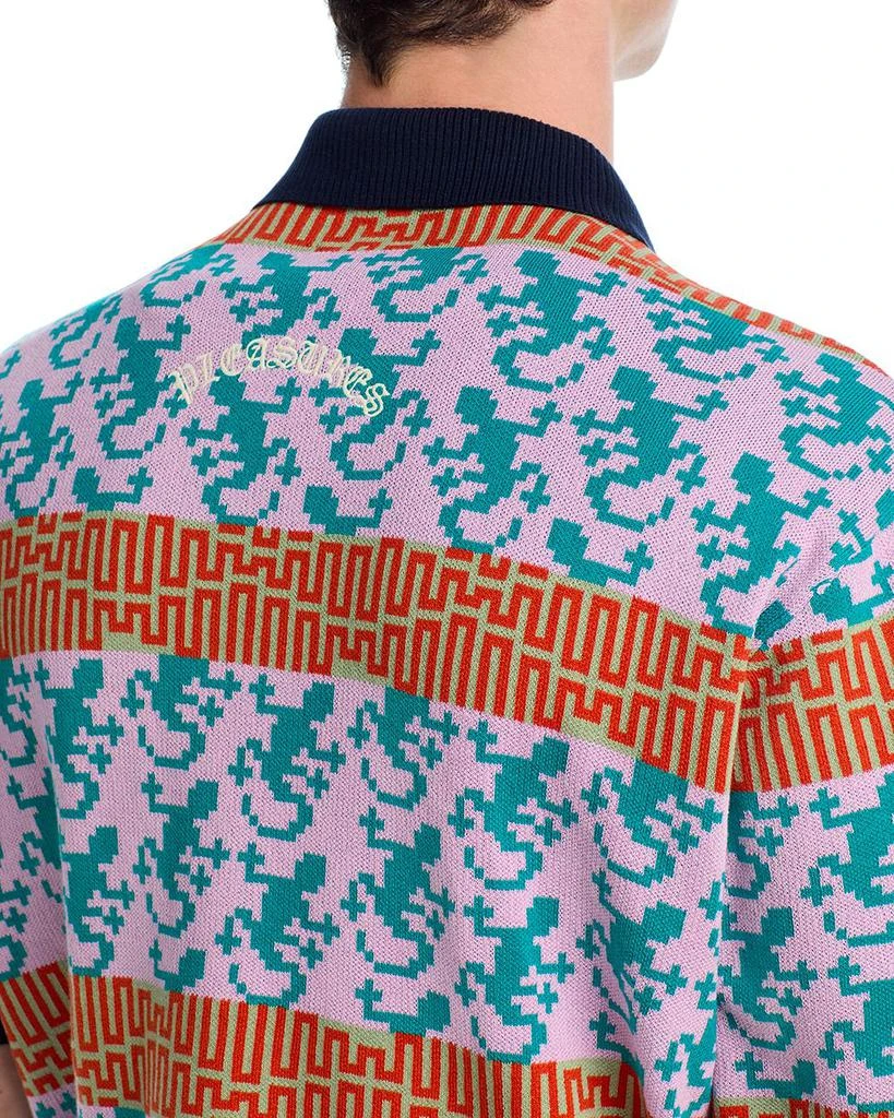 Pleasures Gecko Jacquard Regular Fit Polo Sweater 4