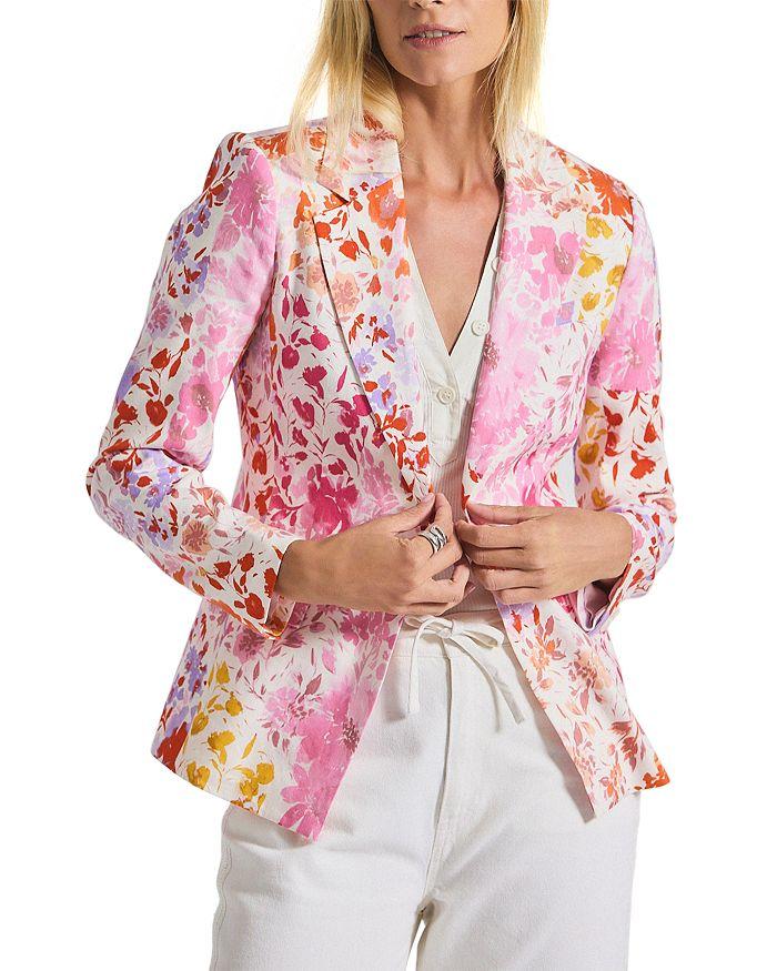 Derek Lam Irina Floral Print Linen Blend Blazer