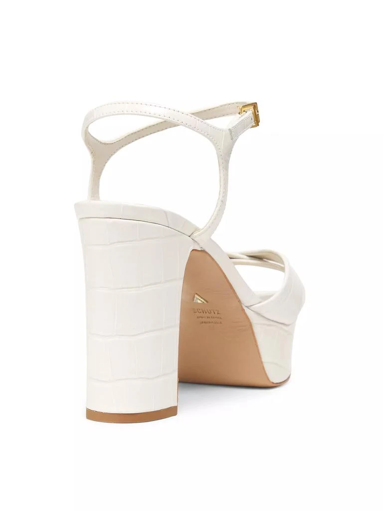 Schutz Keefa 100MM Crocodile-Embossed Leather Platform Sandals 3